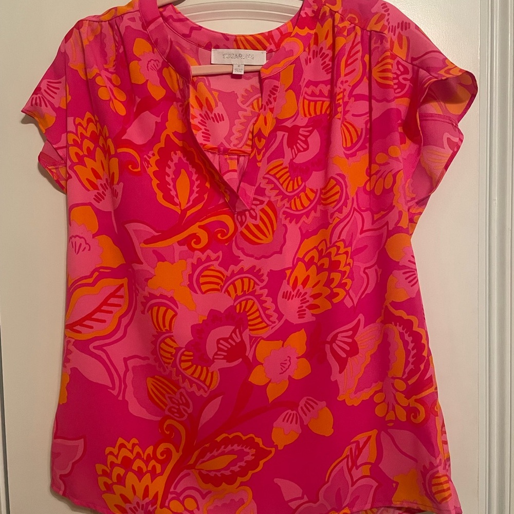 Sugarlips Pink and Orange Floral Blouse